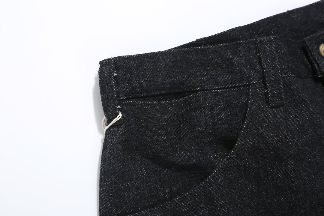 Boncoura 15oz Black Denim Painter Pants - Relaxed Tapered Fit