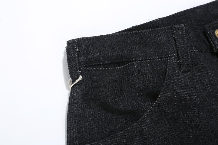 Boncoura 15oz Black Denim Painter Pants - Relaxed Tapered Fit