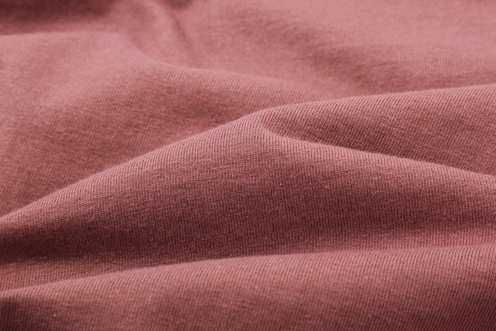 Samurai Jeans SJST-ML Tubular Solid T-Shirt - Crew Neck Ankoh Red Front Fabric Close Up Ankoh Red