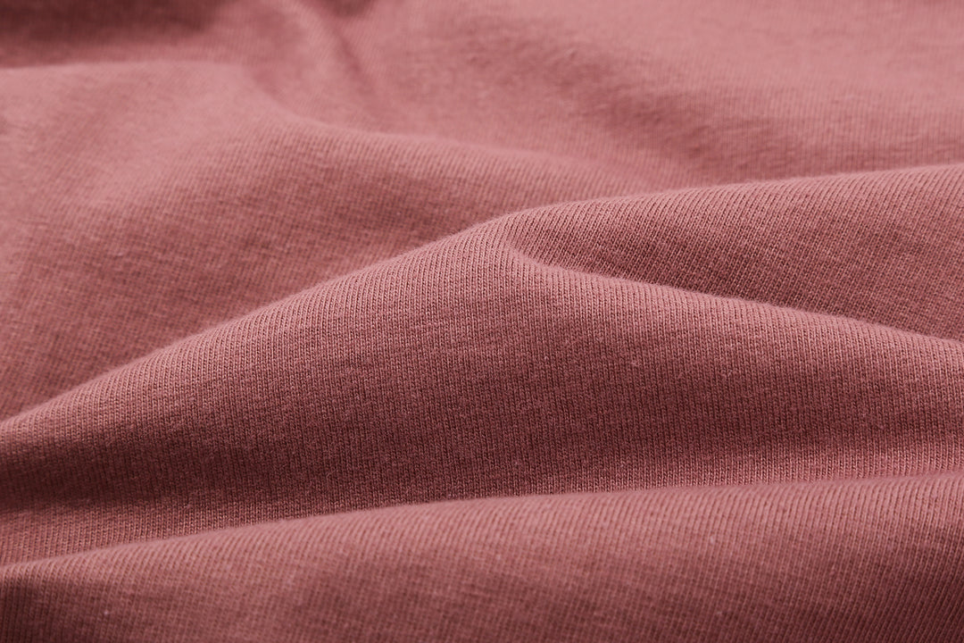 Samurai Jeans SJST-ML Tubular Solid T-Shirt - Crew Neck Ankoh Red Front Fabric Close Up Ankoh Red