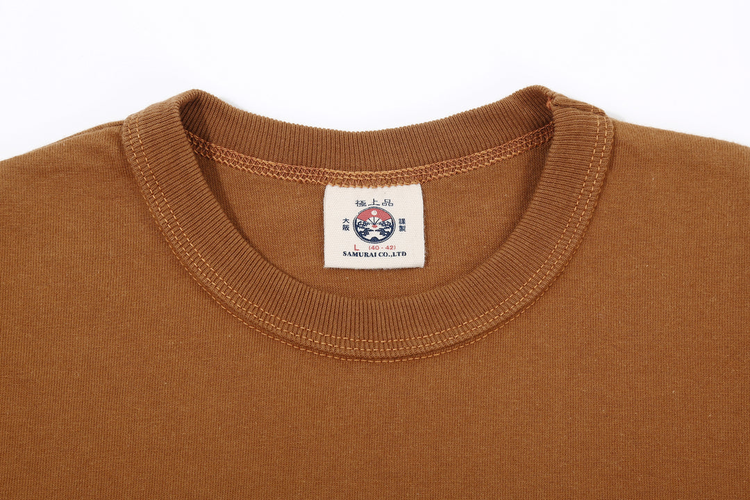 Samurai Jeans SJST-ML Tubular Solid T-Shirt - Crew Neck Binder Neck Brown