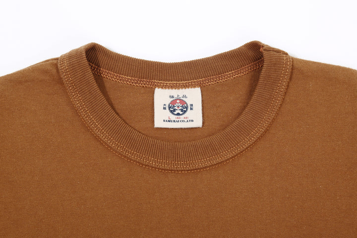 Samurai Jeans SJST-ML Tubular Solid T-Shirt - Crew Neck Binder Neck Brown