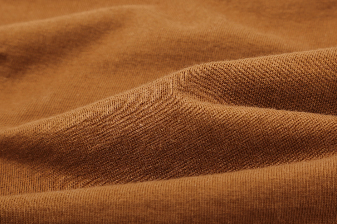 Samurai Jeans SJST-ML Tubular Solid T-Shirt - Crew Neck Brown Fabric Close Up