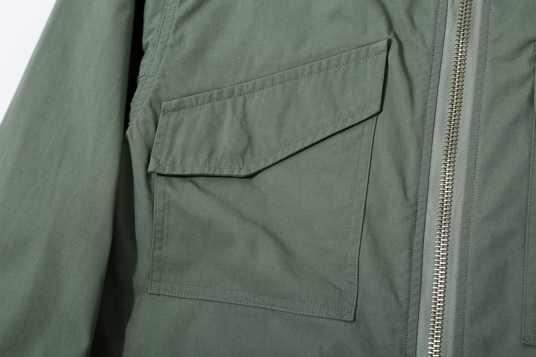 Wasew WSW-26S-001 CWU-7/W Cotton Nylon Flight Jacket - Sage Green | Made in Japan | Flap Chest Pocket Detail