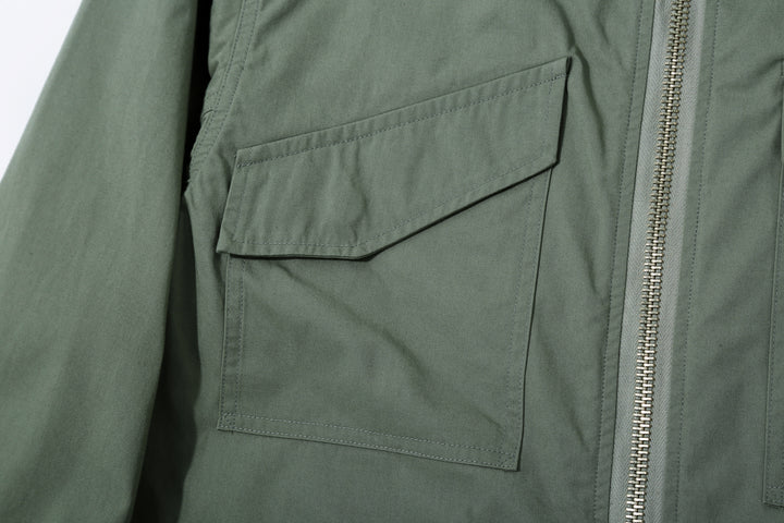 Wasew WSW-26S-001 CWU-7/W Cotton Nylon Flight Jacket - Sage Green | Made in Japan | Flap Chest Pocket Detail