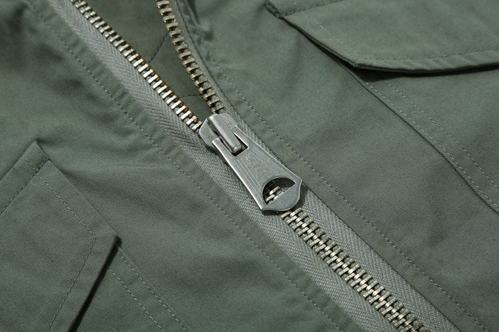 Wasew WSW-26S-001 CWU-7/W Cotton Nylon Flight Jacket - Sage Green | Made in Japan | WALDES Metal Zipper Detail