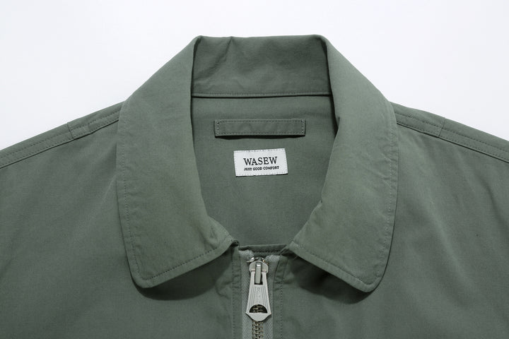 Wasew WSW-26S-001 CWU-7/W Cotton Nylon Flight Jacket - Sage Green | Made in Japan | Collar and Wasew Label
