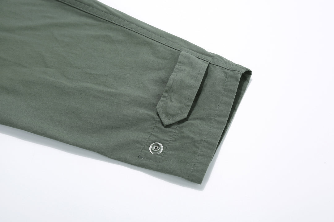 Wasew WSW-26S-001 CWU-7/W Cotton Nylon Flight Jacket - Sage Green | Made in Japan | Snap-Button Cuff Adjuster