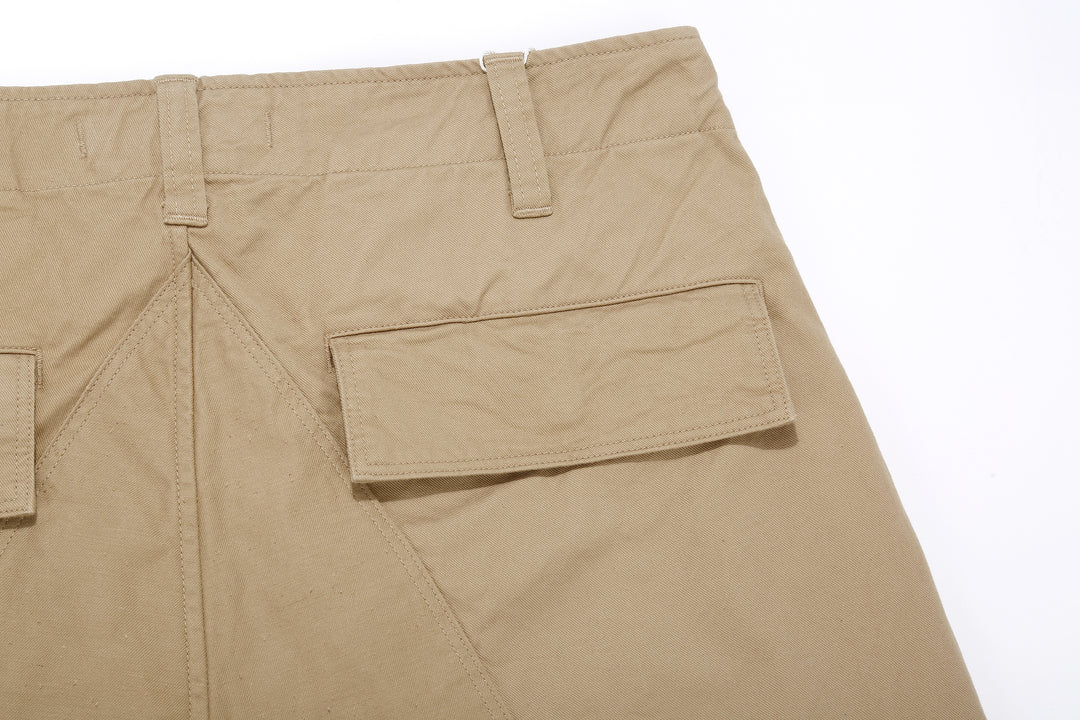 Wasew WSW-26S-011 Military Double Knee Work Pants - Beige | Made in Japan | Back Flap Pocket Detail