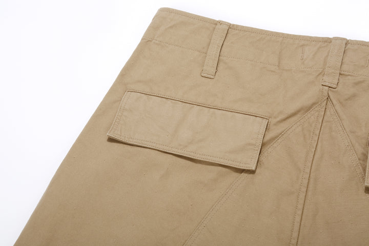 Wasew WSW-26S-011 Military Double Knee Work Pants - Beige | Made in Japan | Back Flap Pocket Detail Left