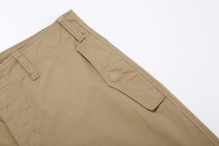 Wasew WSW-26S-011 Military Double Knee Work Pants - Beige | Made in Japan | Flap Side Pocket Detail Left