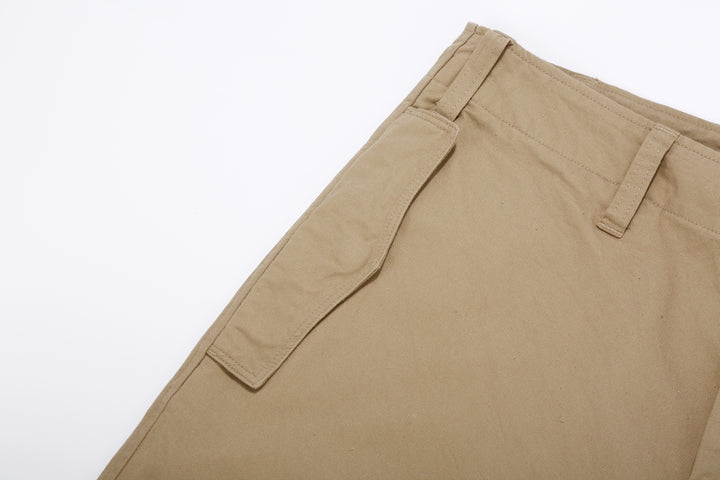 Wasew WSW-26S-011 Military Double Knee Work Pants - Beige | Made in Japan | Flap Side Pocket Detail Right