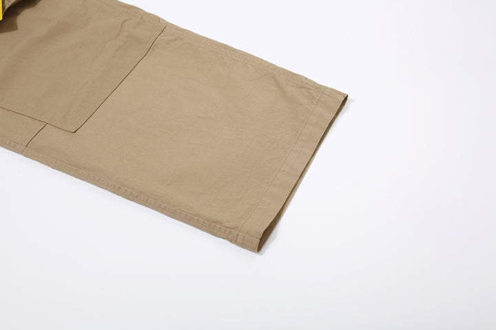 Wasew WSW-26S-011 Military Double Knee Work Pants - Beige | Made in Japan | Hem and Leg Detail