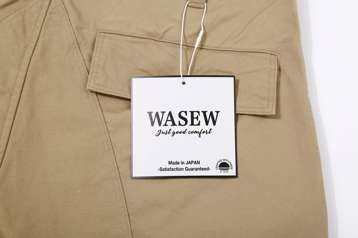 Wasew WSW-26S-011 Military Double Knee Work Pants - Beige | Made in Japan | Wasew Paper Tag