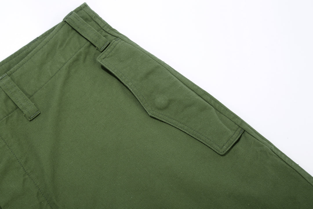 Wasew WSW-26S-011 Military Double Knee Work Pants - Olive | Made in Japan | Flap Side Pocket Detail Left