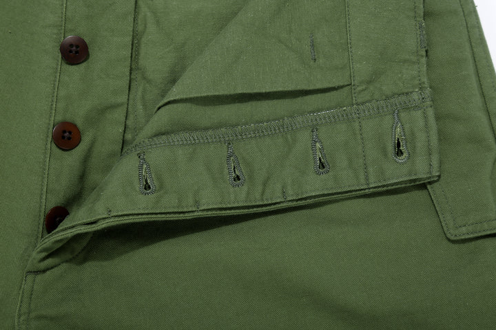 Wasew WSW-26S-011 Military Double Knee Work Pants - Olive | Made in Japan | Button Holes Detail