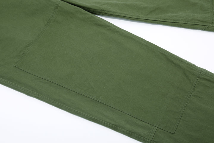 Wasew WSW-26S-011 Military Double Knee Work Pants - Olive | Made in Japan | Knee Reinforcement Panel