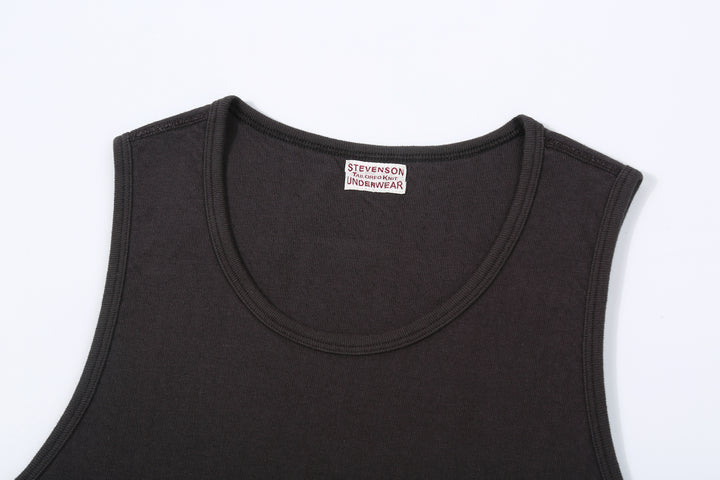 Stevenson Overall Co. Dual Comfort Cotton Tank Charcoal Made In Japan Neck