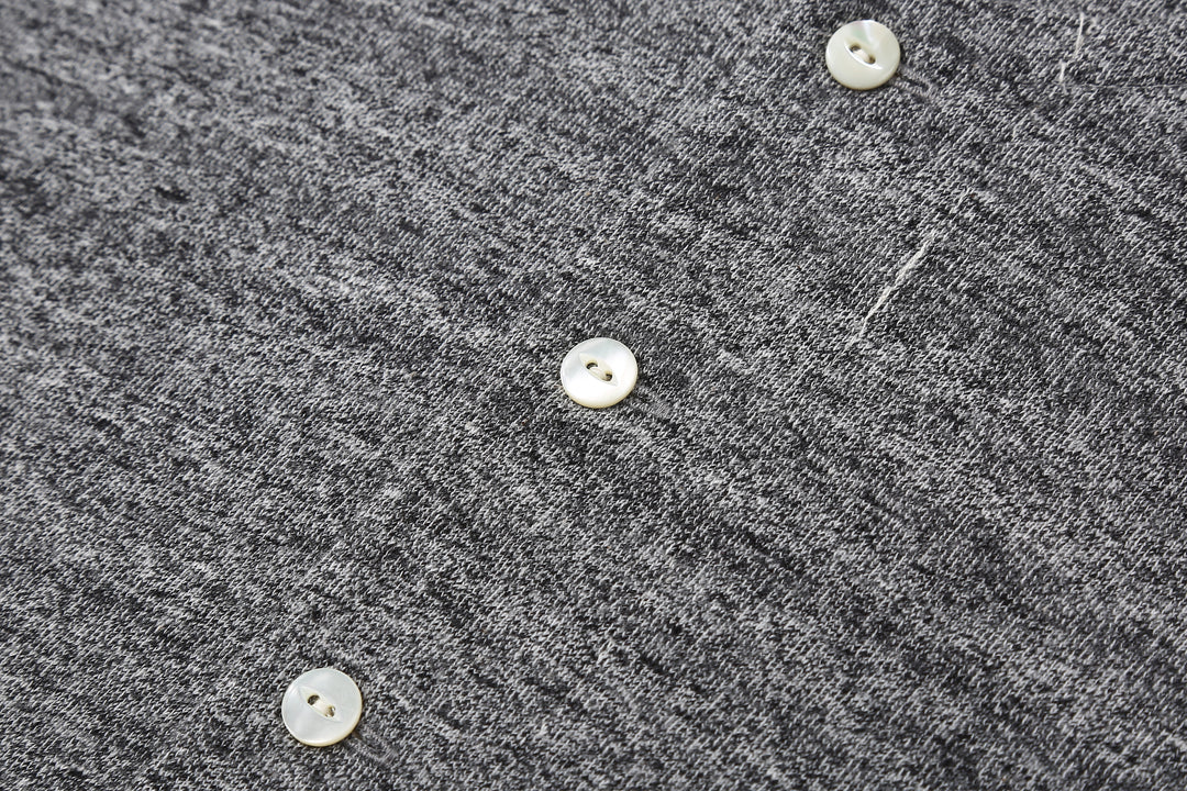 Stevenson Overall Co. SH Side Flex Loopwheeled Henley Neck T-Shirt Heather Gray Made In Japan buttons