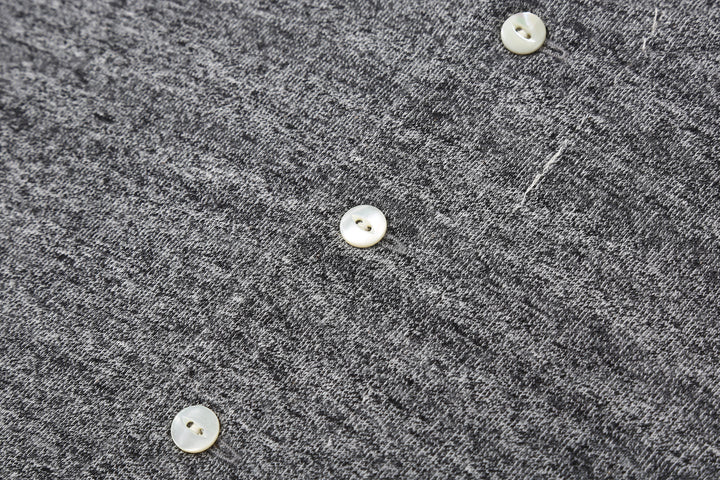 Stevenson Overall Co. SH Side Flex Loopwheeled Henley Neck T-Shirt Heather Gray Made In Japan buttons