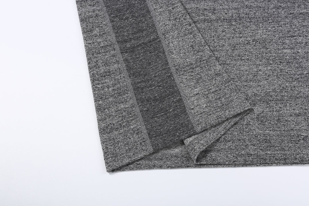 Stevenson Overall Co. SH Side Flex Loopwheeled Henley Neck T-Shirt Heather Gray Made In Japan side panel