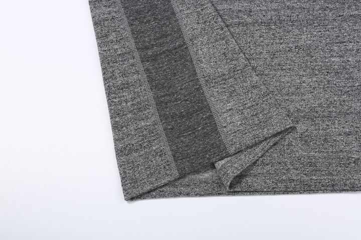 Stevenson Overall Co. SH Side Flex Loopwheeled Henley Neck T-Shirt Heather Gray Made In Japan side panel