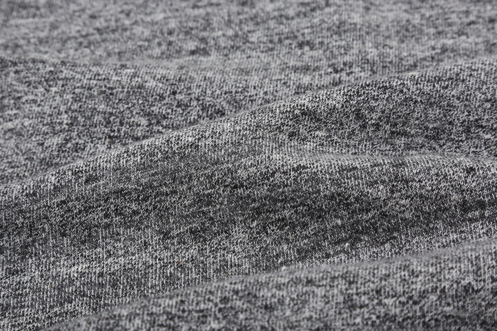 Stevenson Overall Co. SH Side Flex Loopwheeled Henley Neck T-Shirt Heather Gray Made In Japan fabric close up