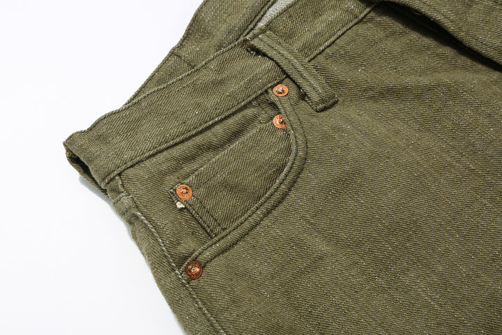 Samurai Jeans S0150GNX Uguisu 17oz selvedge denim classic straight fit full view right pocket