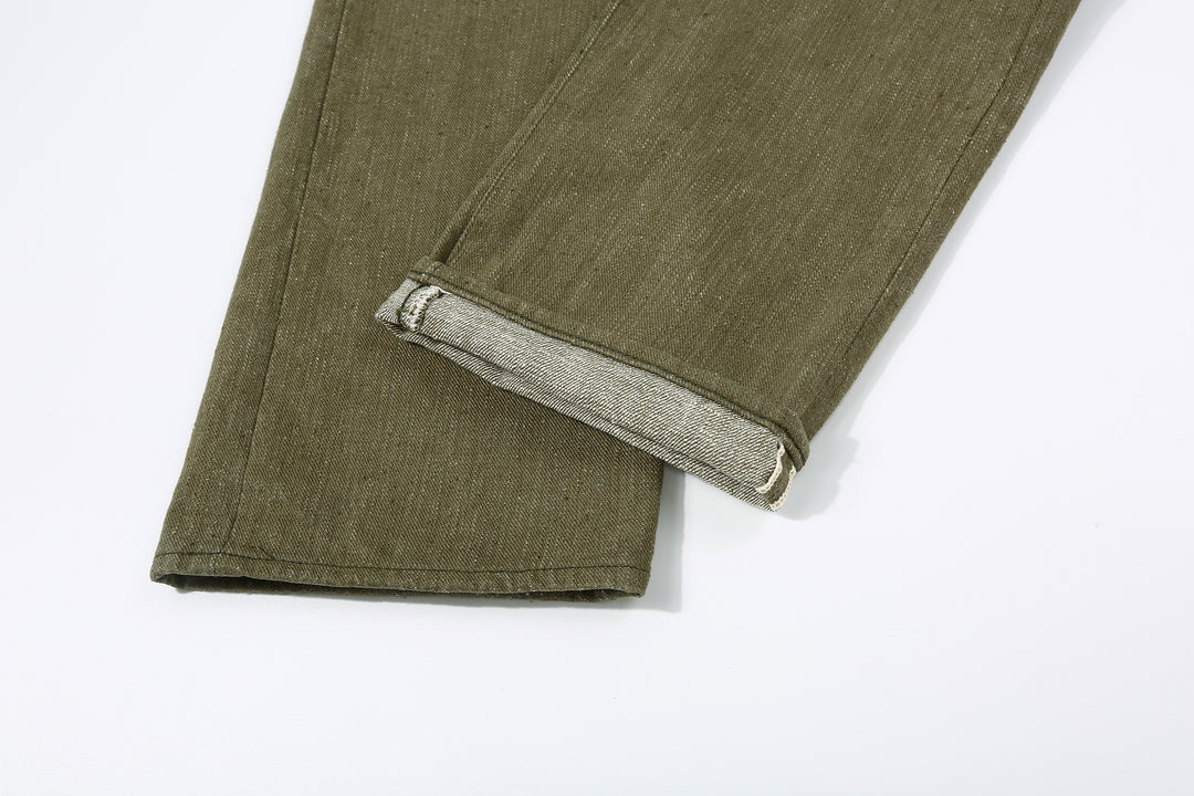 Samurai Jeans S0150GNX Uguisu 17oz selvedge denim classic straight fit leg opening