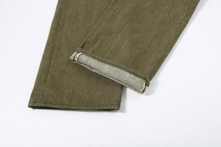 Samurai Jeans S0150GNX Uguisu 17oz selvedge denim classic straight fit leg opening