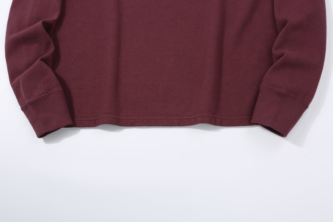 Deluxeware M300 “Azuma-Knit” Lightweight Mock Neck Sweatshirt Made in Japan Hem and Cuff