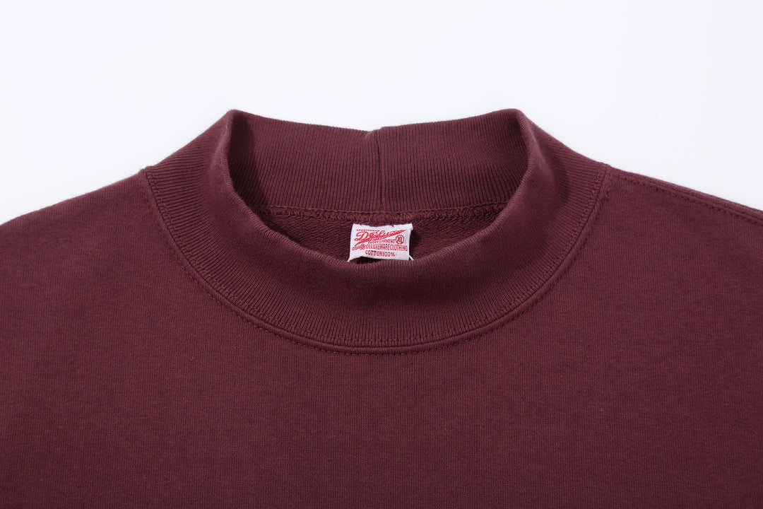 Deluxeware M300 “Azuma-Knit” Lightweight Mock Neck Sweatshirt Made in Japan Mock Neck Detail