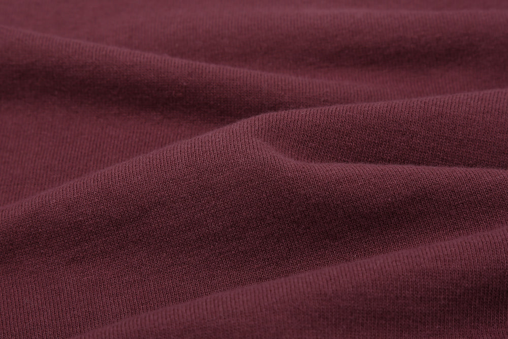 Deluxeware M300 “Azuma-Knit” Lightweight Mock Neck Sweatshirt Made in Japan Pur.Bord Fabric Close Up
