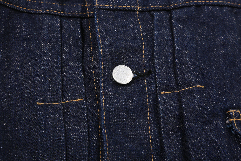 Samurai Jeans S101AX AI Plus 18oz selvedge denim jacket front view button
