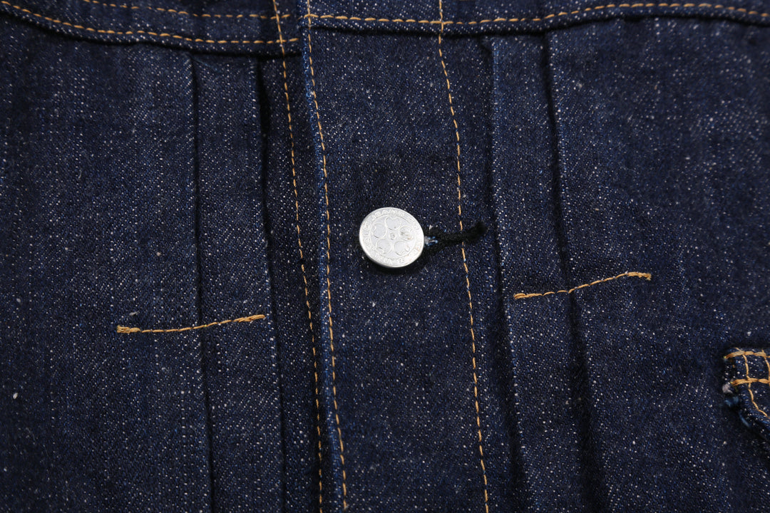 Samurai Jeans S101AX AI Plus 18oz selvedge denim jacket front view button