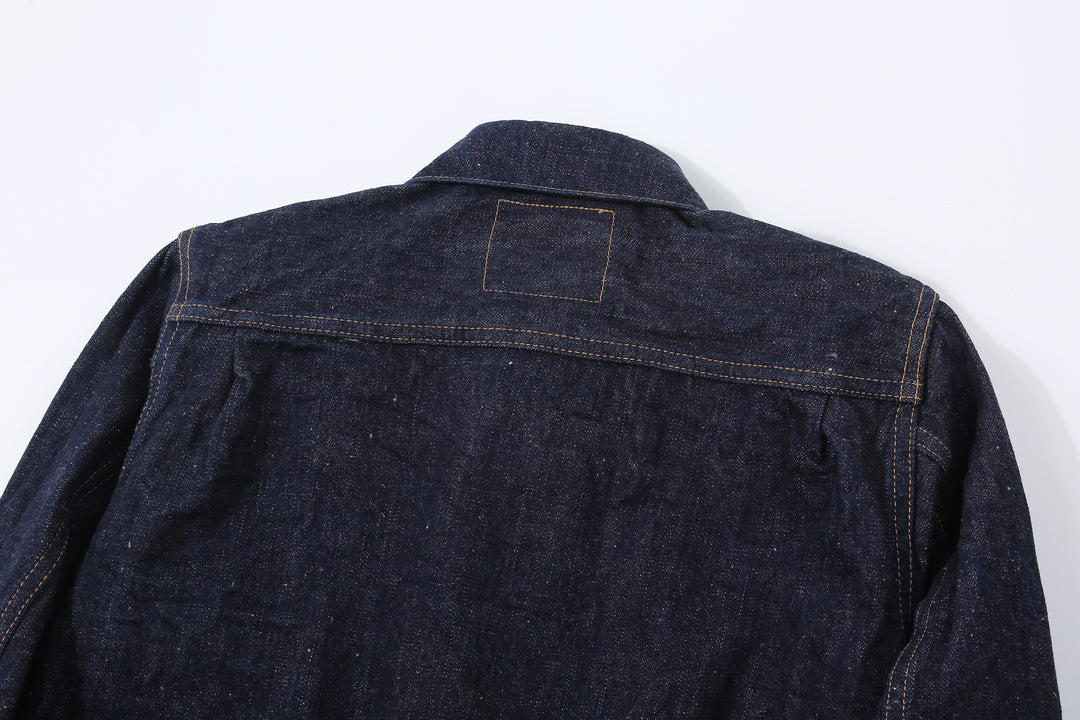 Samurai Jeans S101AX AI Plus 18oz selvedge denim jacket back view yoke