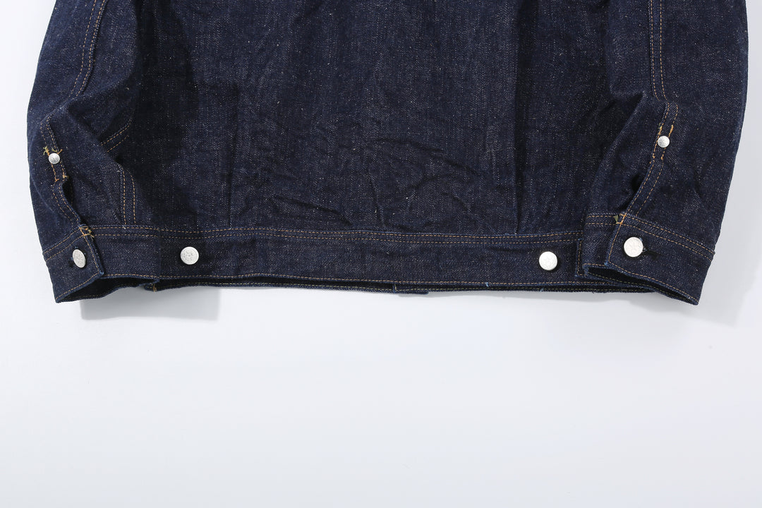 Samurai Jeans S101AX AI Plus 18oz selvedge denim jacket back hem