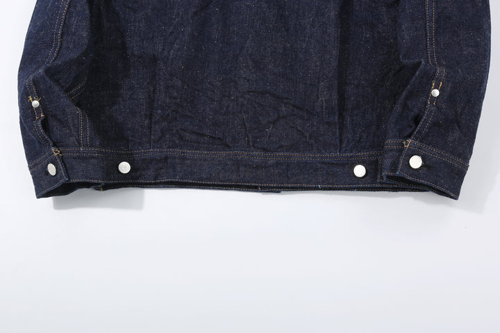 Samurai Jeans S101AX AI Plus 18oz selvedge denim jacket back hem
