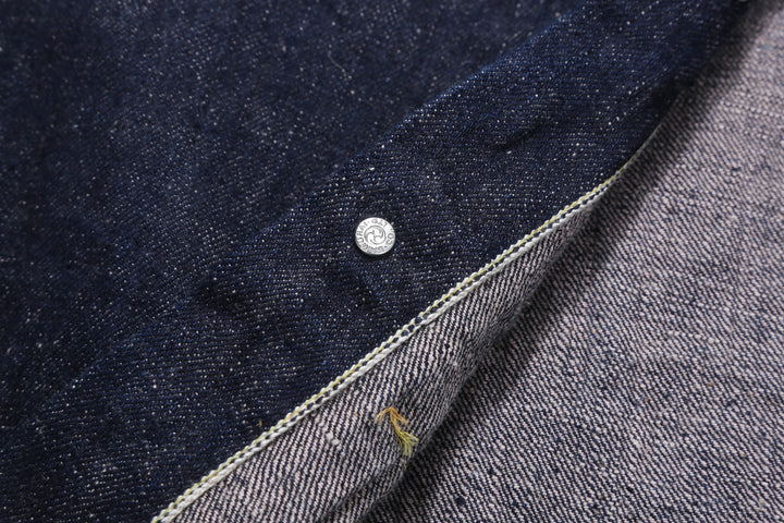 Samurai Jeans S101AX AI Plus 18oz selvedge denim jacket button back side