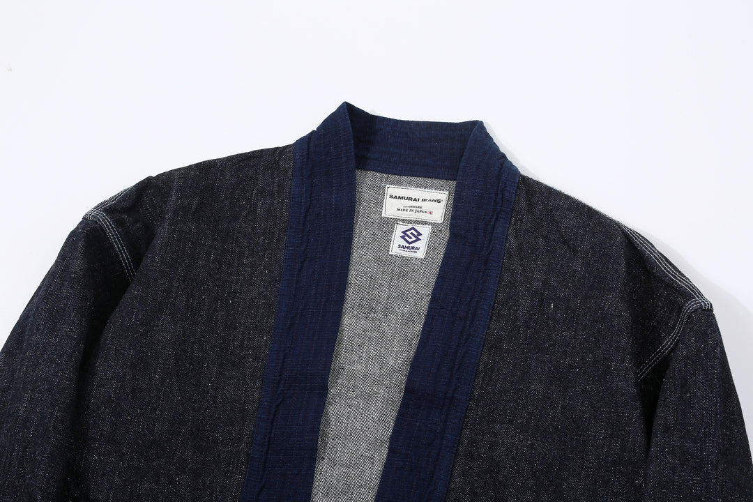 Samurai Jeans SJDH25-H 17oz selvedge denim happi jacket collar