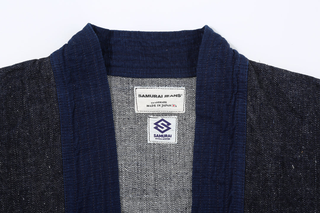 Samurai Jeans SJDH25-H 17oz selvedge denim happi jacket inside view label