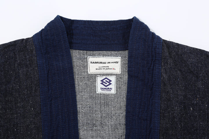 Samurai Jeans SJDH25-H 17oz selvedge denim happi jacket inside view label