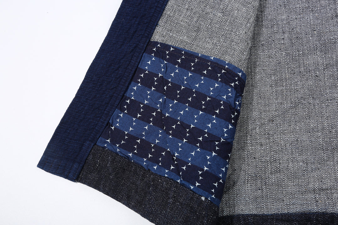 Samurai Jeans SJDH25-H 17oz selvedge denim happi jacket inside detail