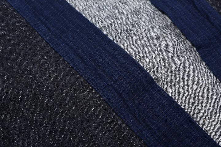 Samurai Jeans SJDH25-H 17oz selvedge denim happi jacket front view close up