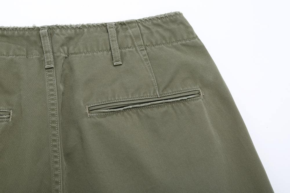 Fullcount 1201HW 41 khaki chino used wash US Army military trousers Japan detail