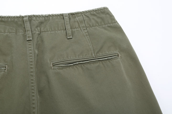 Fullcount 1201HW 41 khaki chino used wash US Army military trousers Japan detail