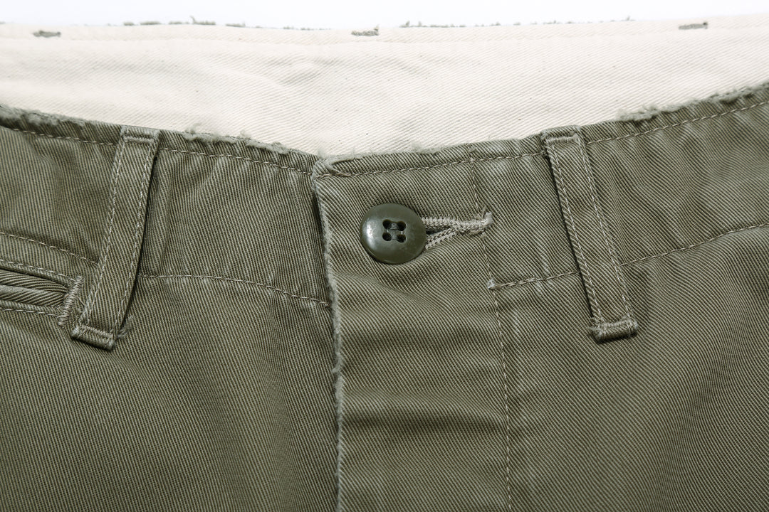Fullcount 1201HW 41 khaki chino used wash US Army military trousers Japan button