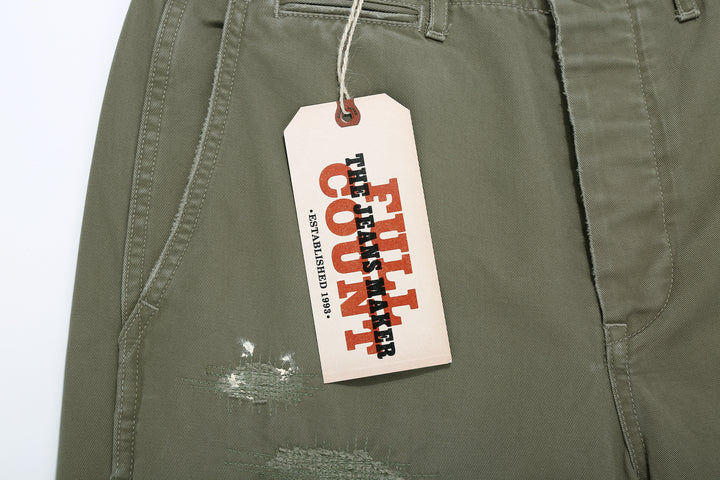 Fullcount 1201HW Freedom Fighter 41 Sage Green Chino - Vintage Wash