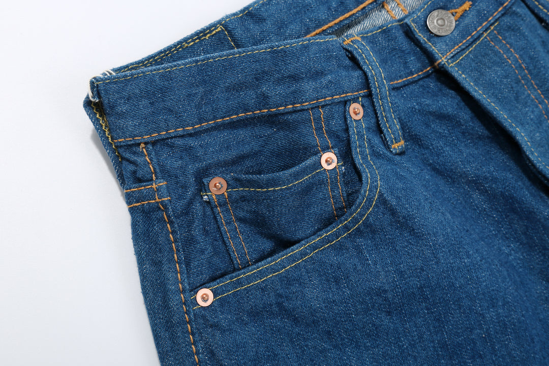 Pure Blue Japan GRE-019 14oz Greencast Indigo Selvedge Denim - Relaxed Tapered Fit