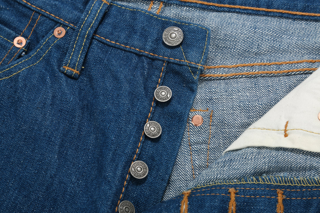 Pure Blue Japan GRE-019 14oz Greencast Indigo Selvedge Denim - Relaxed Tapered Fit